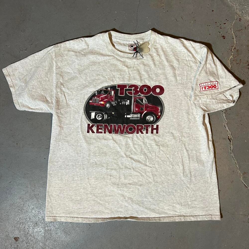 90s semi truck car tee shirt grey XL